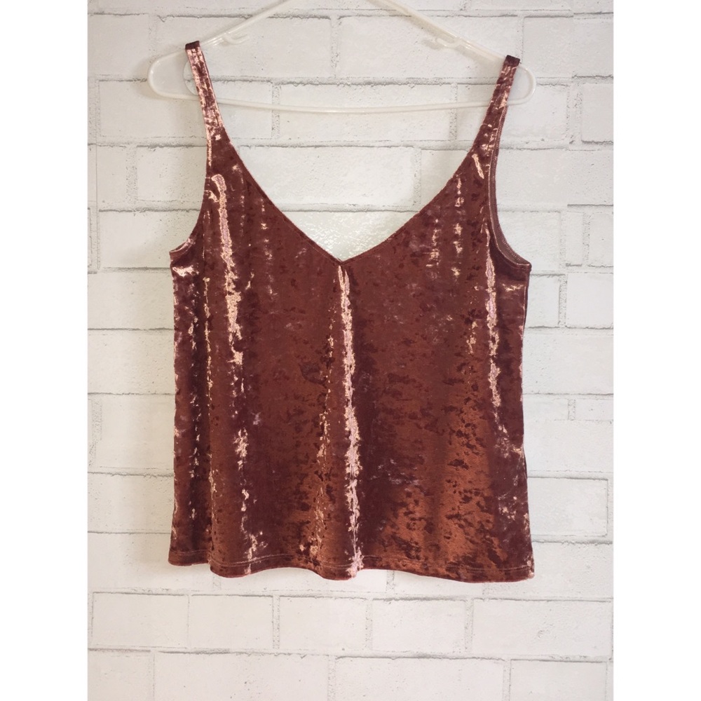 Rose Gold Crushed Velvet Cami